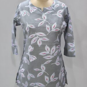 short printed kurti brown