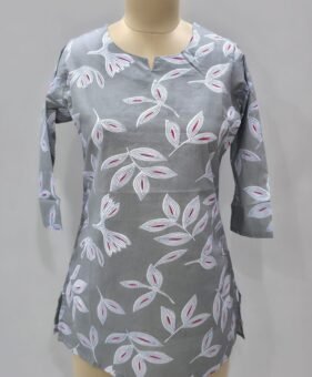 short printed kurti brown