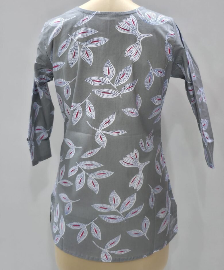 short printed kurti brown