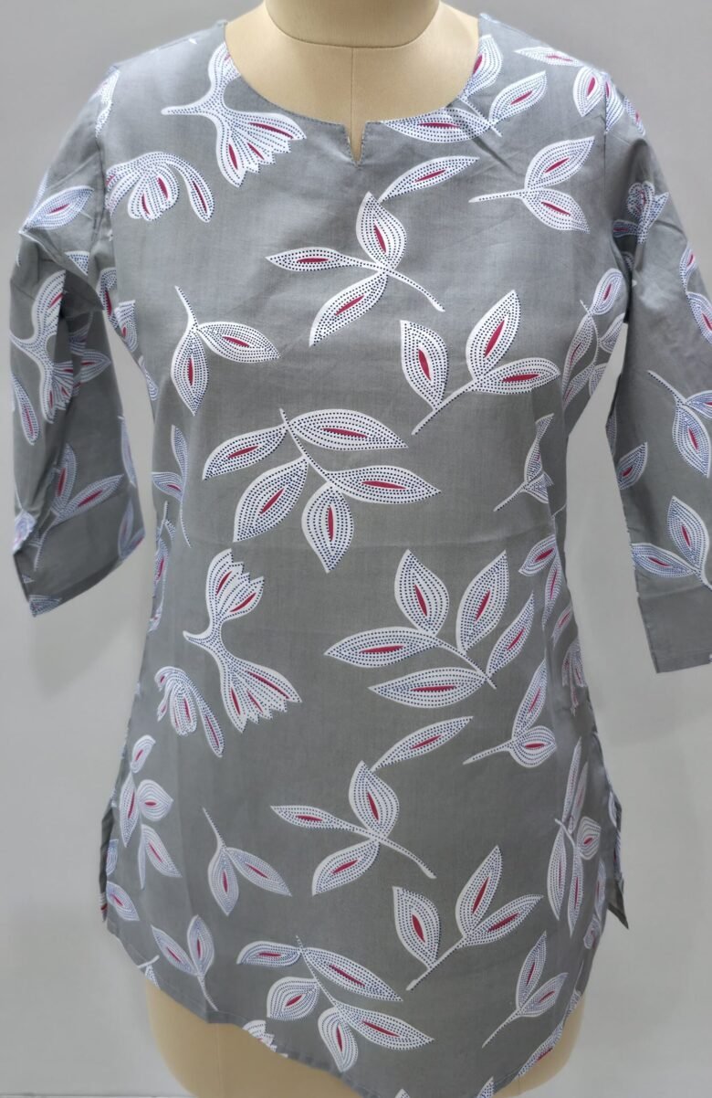 short printed kurti brown