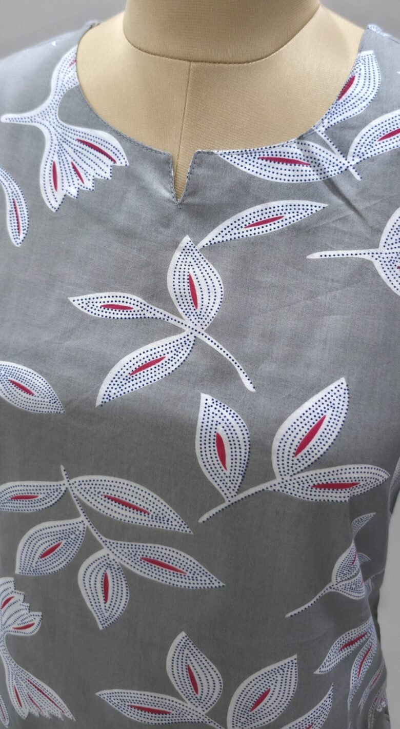 short printed kurti brown