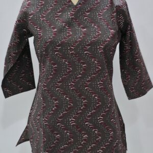 short printed kurti grey