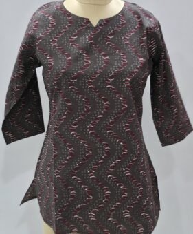 short printed kurti grey
