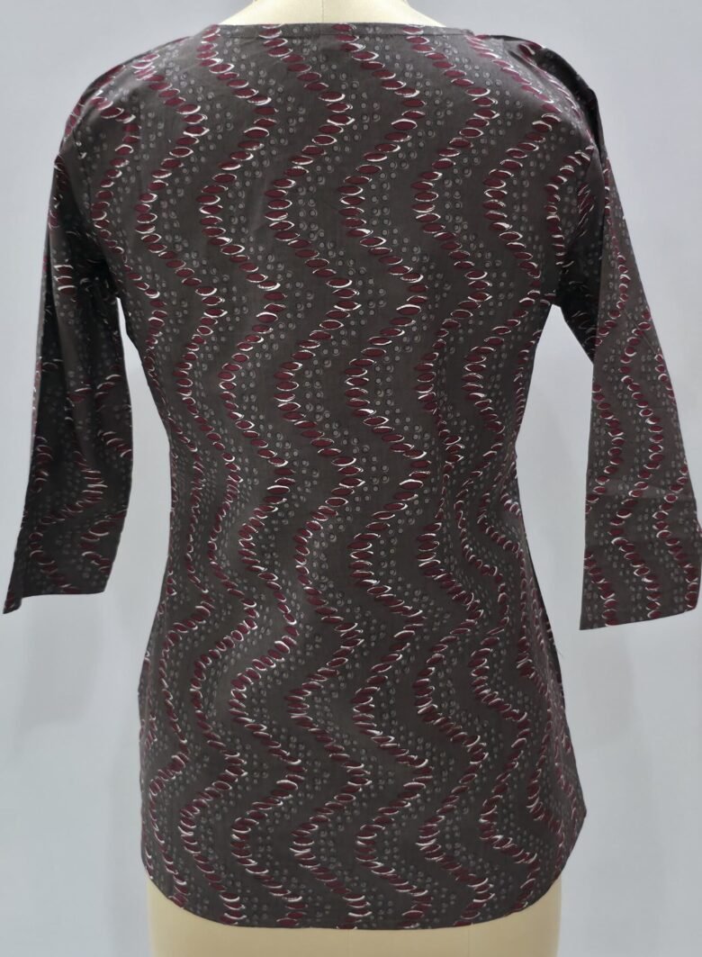 short printed kurti grey