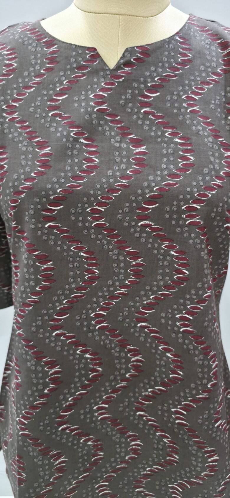 short printed kurti grey