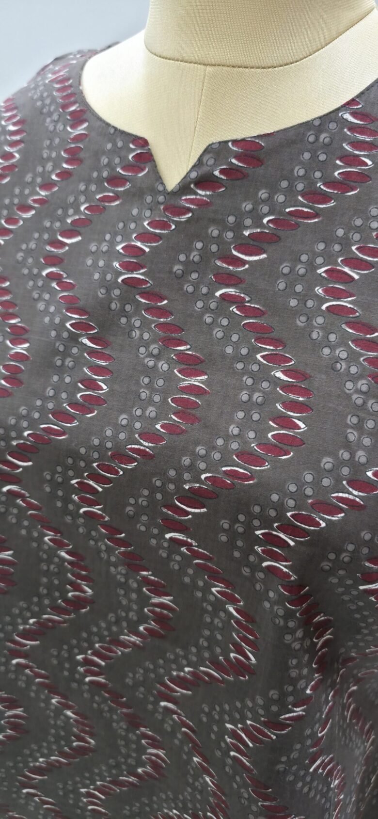 short printed kurti grey